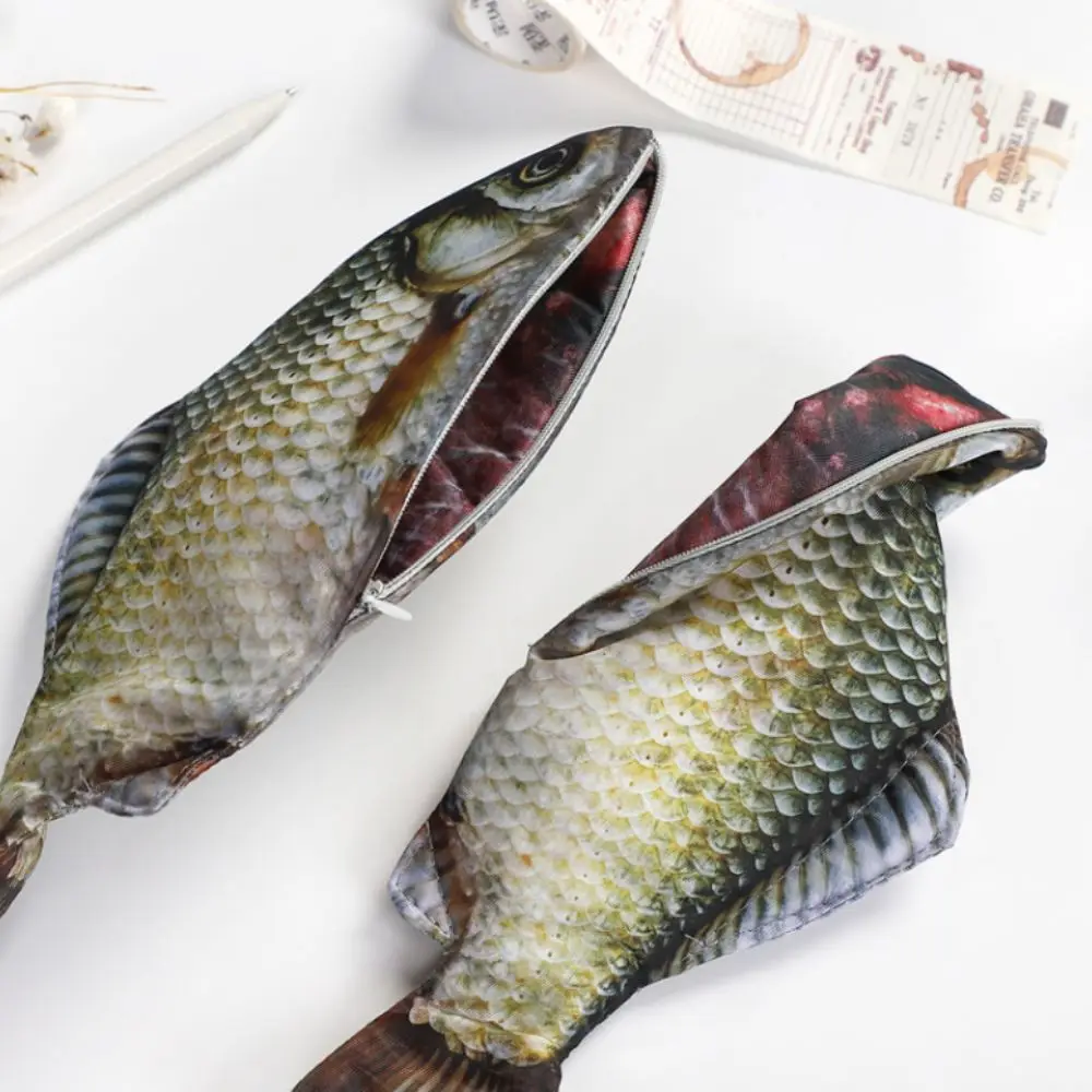 Bleistift Box Simulation Fisch Form Stift Tasche Clownfisch Niedlichen Design Fisch Bleistift Fall Neuheit Karpfen Schreibwaren Lagerung Tasche Kinder