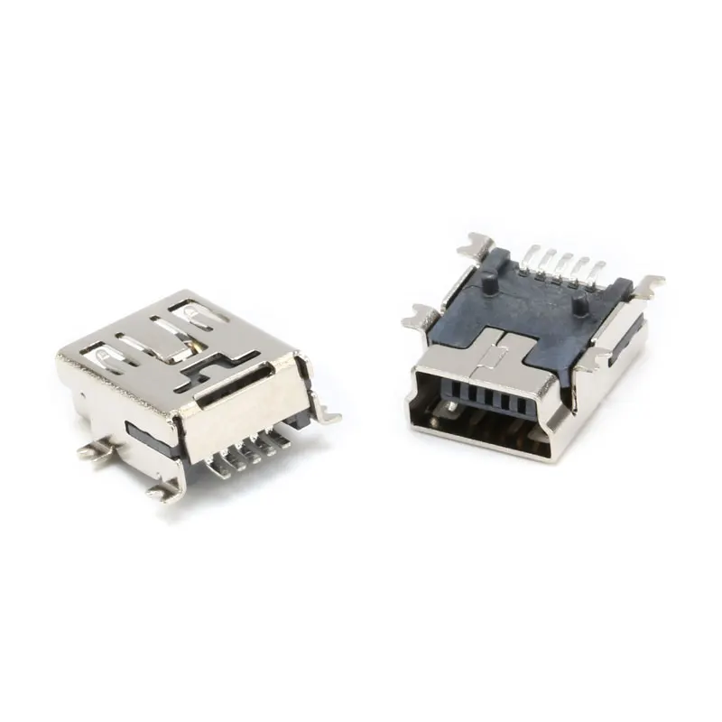 5-100Pcs Mini USB SMD 5Pin Female Mini B Socket Connector Power Supply Base Male 2.0 Jack MINIUSB Plug For Mobile Phone Charging