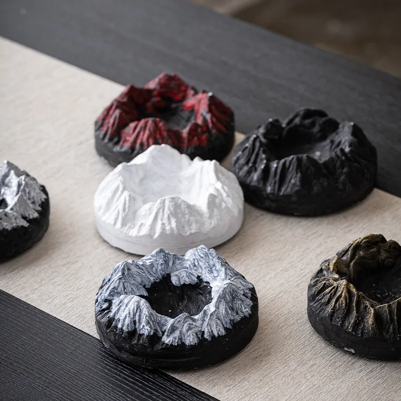 Nordic Creative Volcano Snow Mountain Cement Ashtray Home Office Desktop Art Ornament
