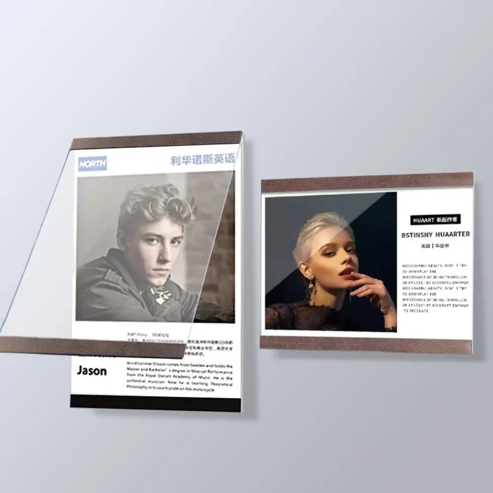 Lightweight Acrylic Display Frame A3/A4/A5 Magnetic Certificate Frame Transparent Wall Mounted Photo Frame Business License