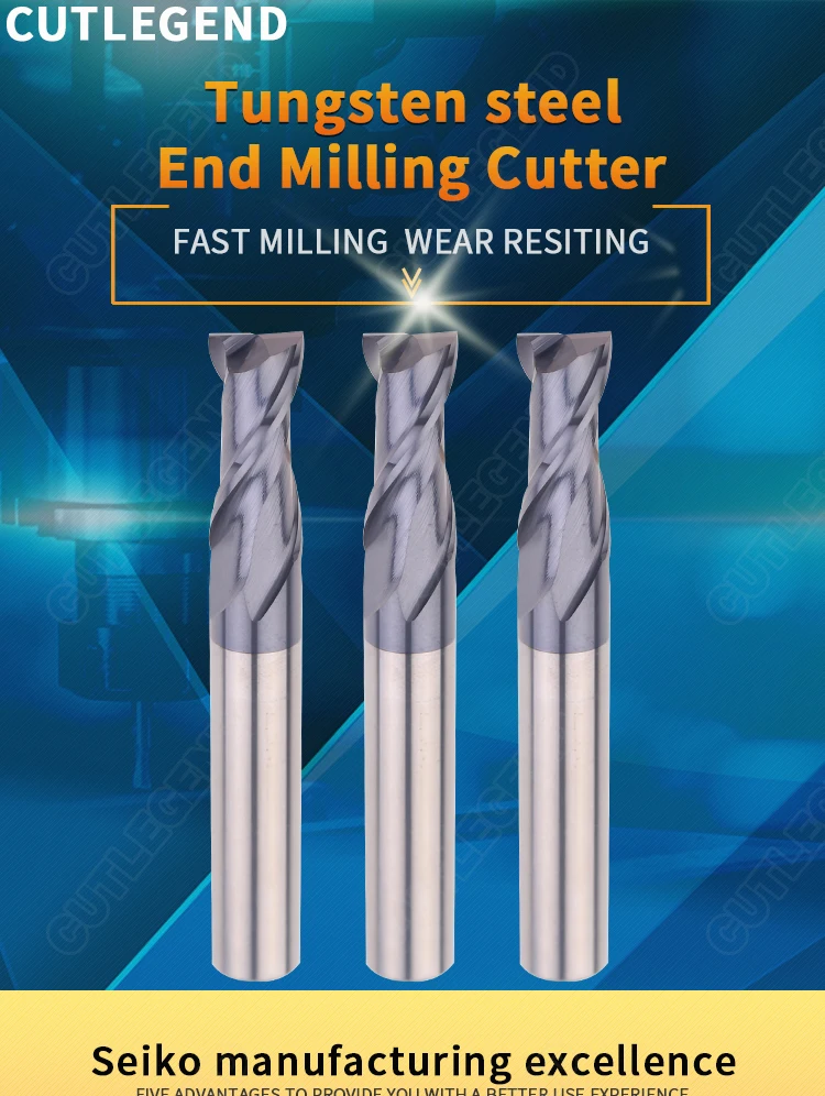 CUTLEGEND HRC50 Hartmetall-Schaftfräser CNC 2-Schneiden 4-Schneiden Hartmetall-Fräswerkzeuge 1mm 2mm 3mm 4mm 6mm 8mm 10mm 12mm für Stahl – Detail 1