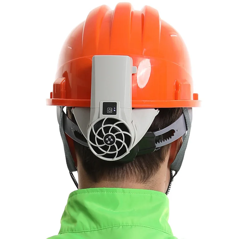 Fan charging helmet with fan construction site cooling