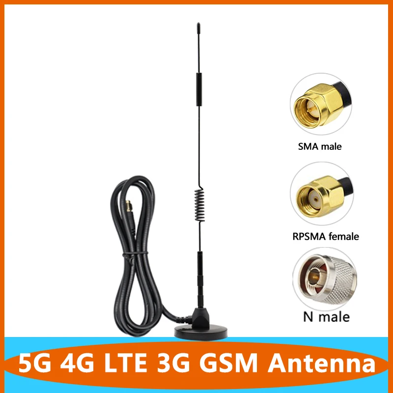 

Wideband 5G 4G LTE 3G GSM Omni WifI Router Antenna 600~6000Mhz Full Band 5GHZ 12DBI Amplifier Aerial SMA N For Communication