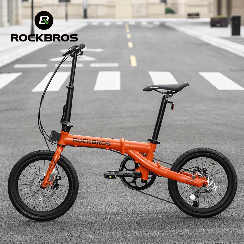 ROCKBROS Folding Bike 16 Inch 9 Speed Dual C-Brake Bike Aluminium Alloy Frame Adult Folding Bike Adjustable 11-32T City Bicycle