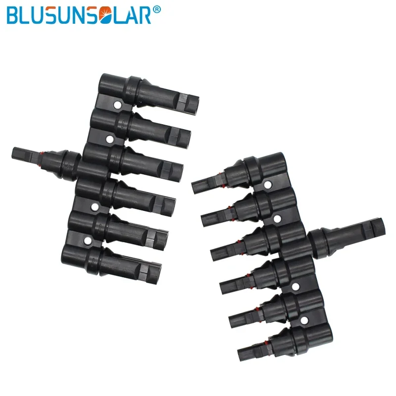 

BLUSUNSOLAR 50 Pack Male Female Solar Panel Cable Connector 6-1 T Branch Connector