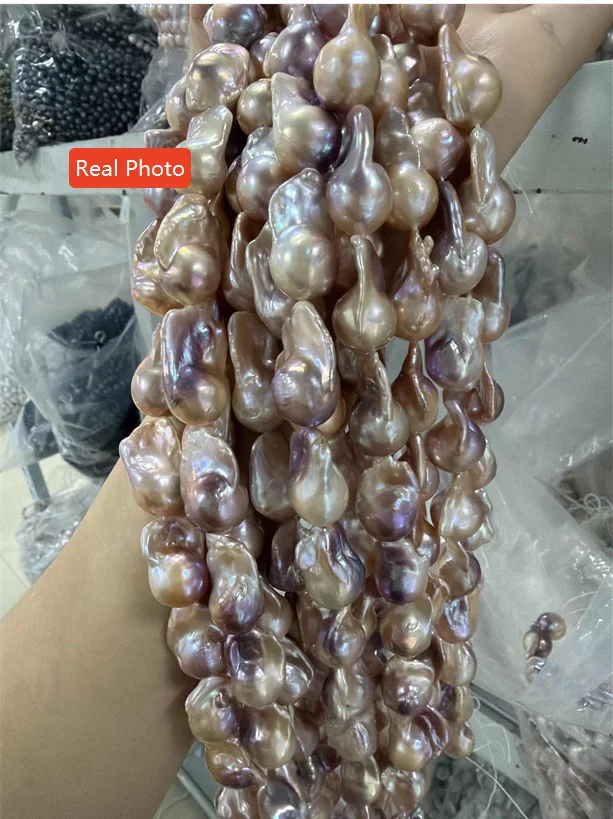 Natural Freshwater Pear Purple Baroque Pearl For Jewelry Making DIY Necklace Earrings Bracelet Chains Accessory