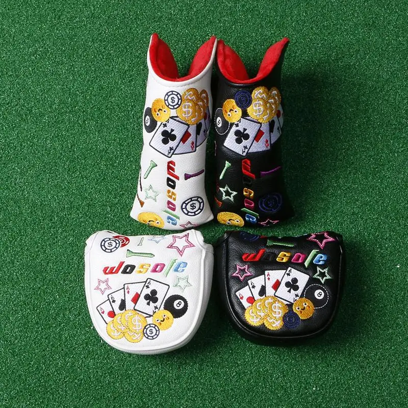 Golf Club Cover Golf Headcovers PU Leather Golf Club Headcovers Colorful Print Golf Iron Head Covers For Outdoor Activities