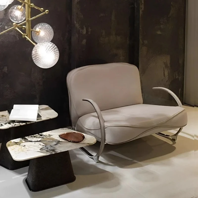 Living Room Dedicated Stainless Steel Single Leisure Chair Viral Simple Sofa Chair