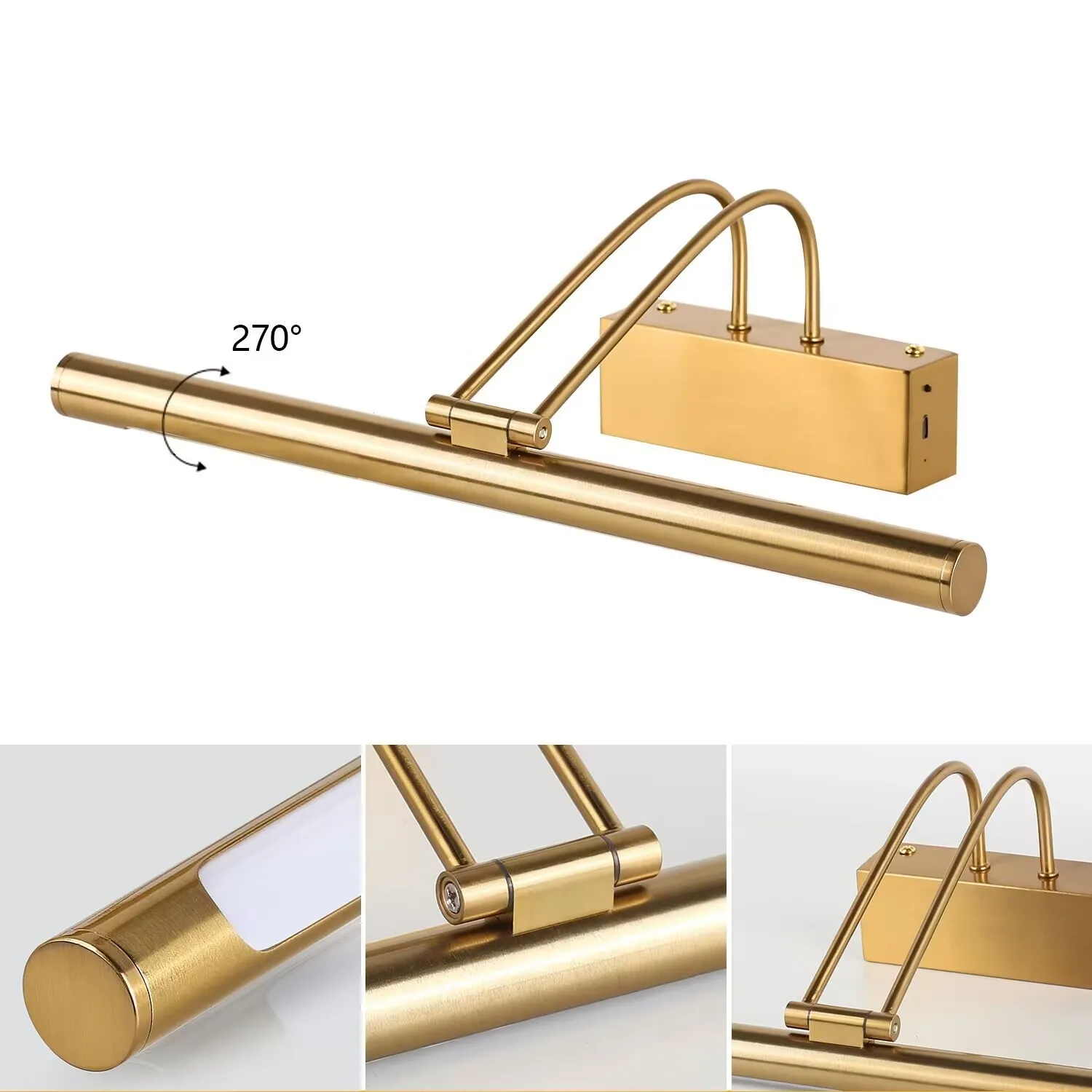 ブロンズ色のフォトランプ、鏡の中のLEDランプ、バスルームミラーキャビネット照明ランプ、シンプルなウォールランプ