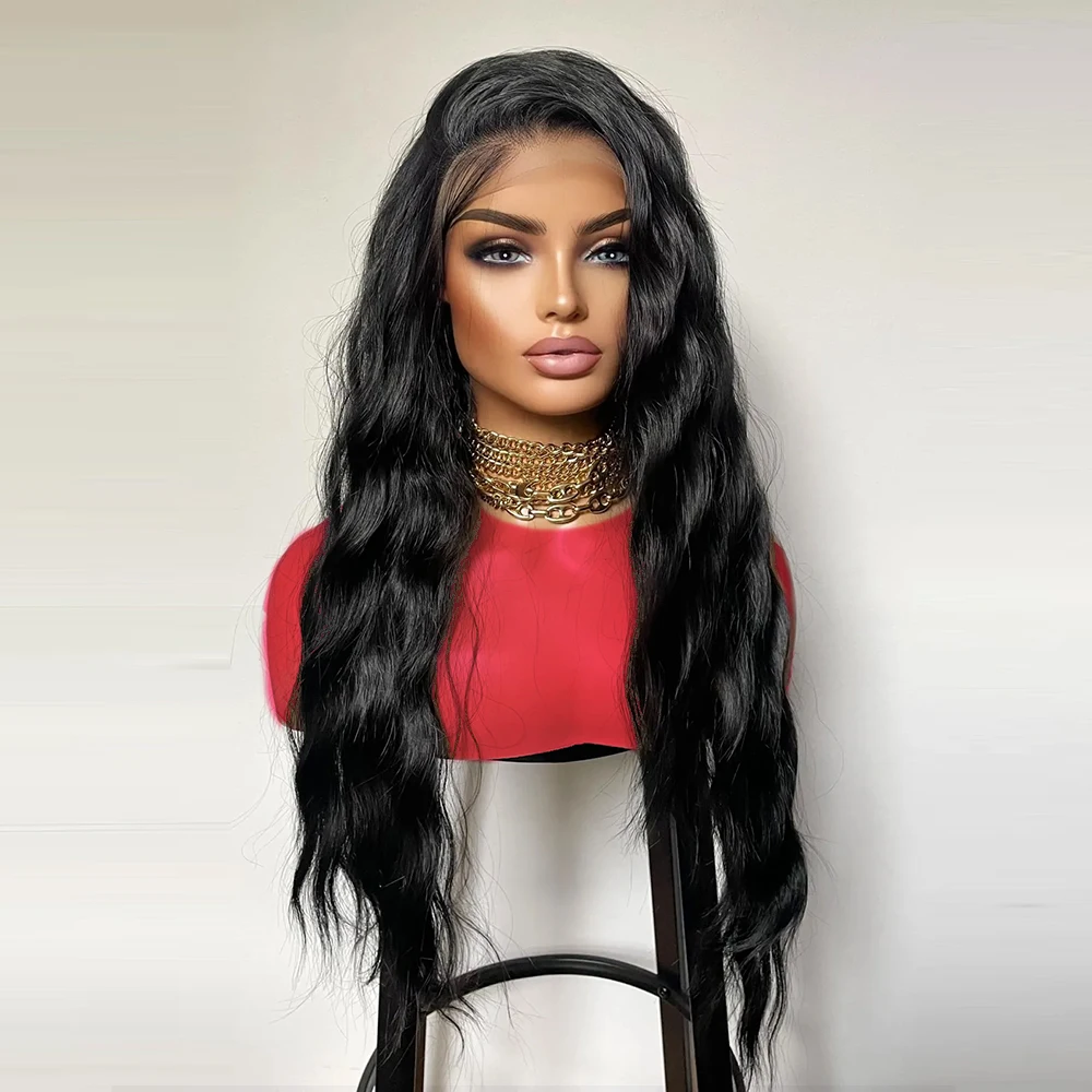 Charisma 13x4 Long Body Wave Lace Front Wigs Synthtic Lace Frontal Wig Pre Plucked 180 Density Transparent Lace Front Wigs