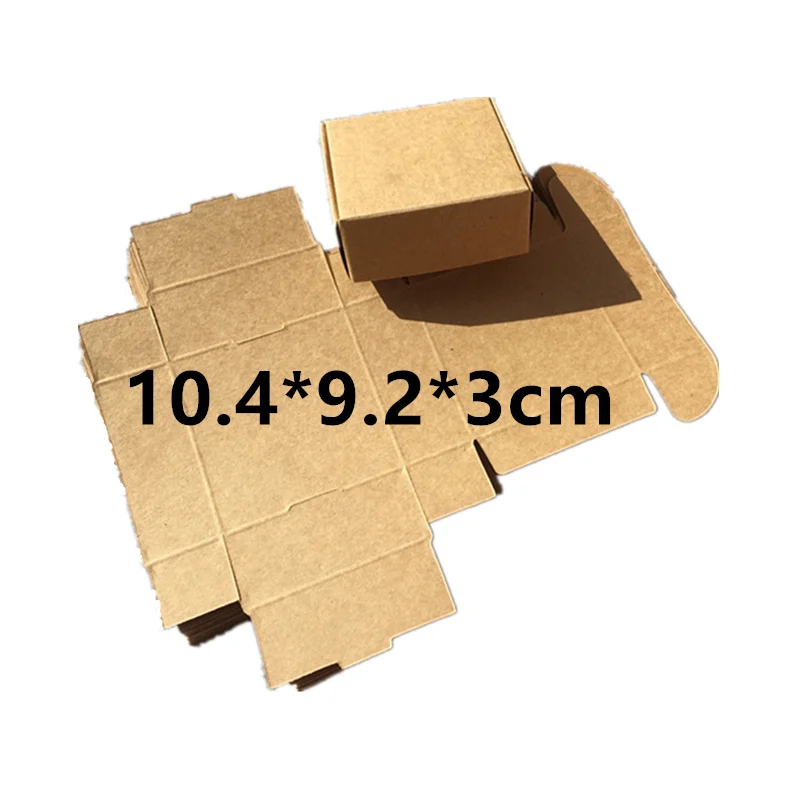 50pcs 10.4*9.2*3 cm Square Kraft Handmade Candy Soap Box Jewelry Packing Gift Boxes Wedding Birthday Party Gifts Packaging