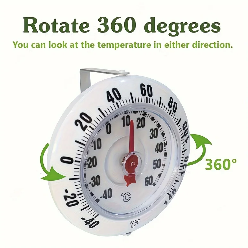 KT THERMO 5 Inch Garden Thermometer Outdoor Wall Mounted Large Dial Easy Read Temperature Gauge