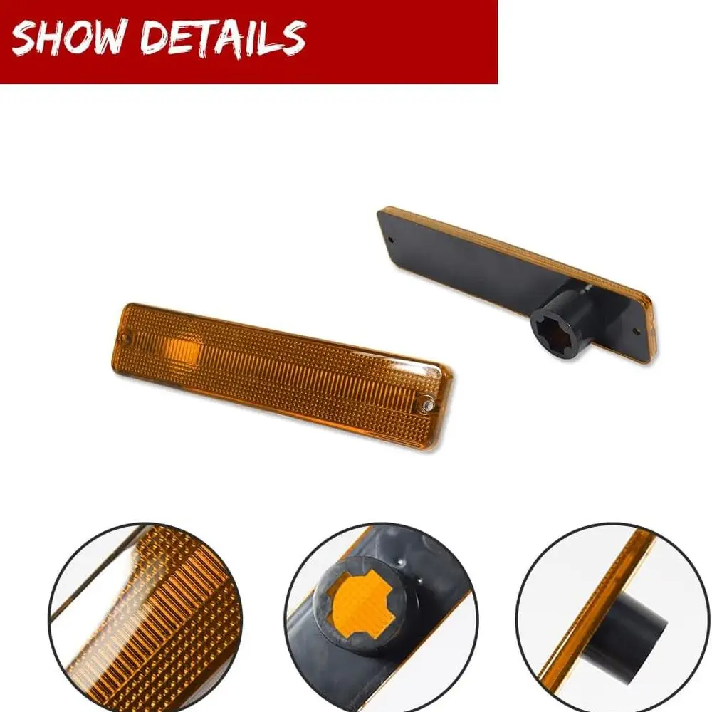 Jeep CJ5/6/7/10/20 جراند واجونير تشويش إذاعي العنبر الأمامي والأحمر المصد الخلفي ماركر طقم إضاءة #3