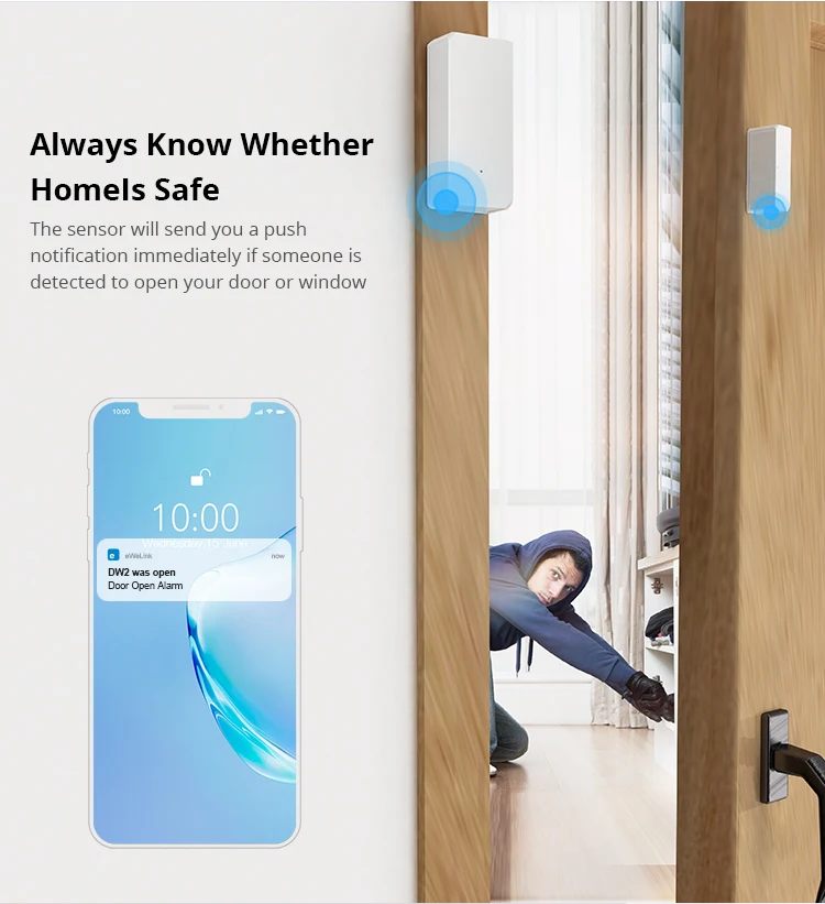 Sonoff DW2 Wifi Draadloze Deur Raam Sensor Detector E-Welink App Kennisgeving Alerts Voor Smart Home Security Bluetooth Pairing