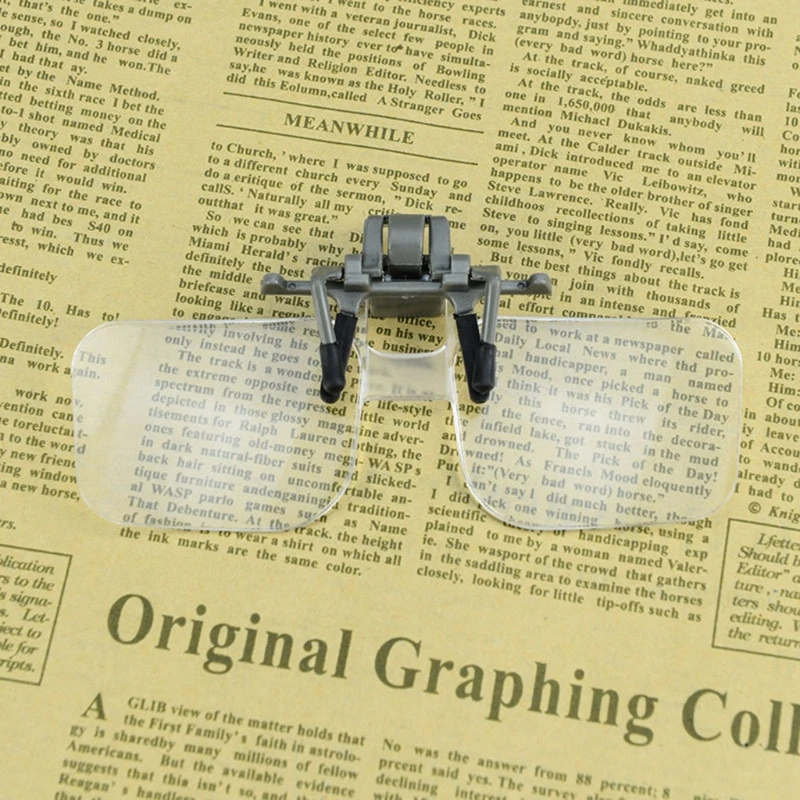 2X Magnifier Head Mount Glass Glasses with Clip For Clip On Spectacles Magnification Magnifier Clip On Eyeglass Loupe