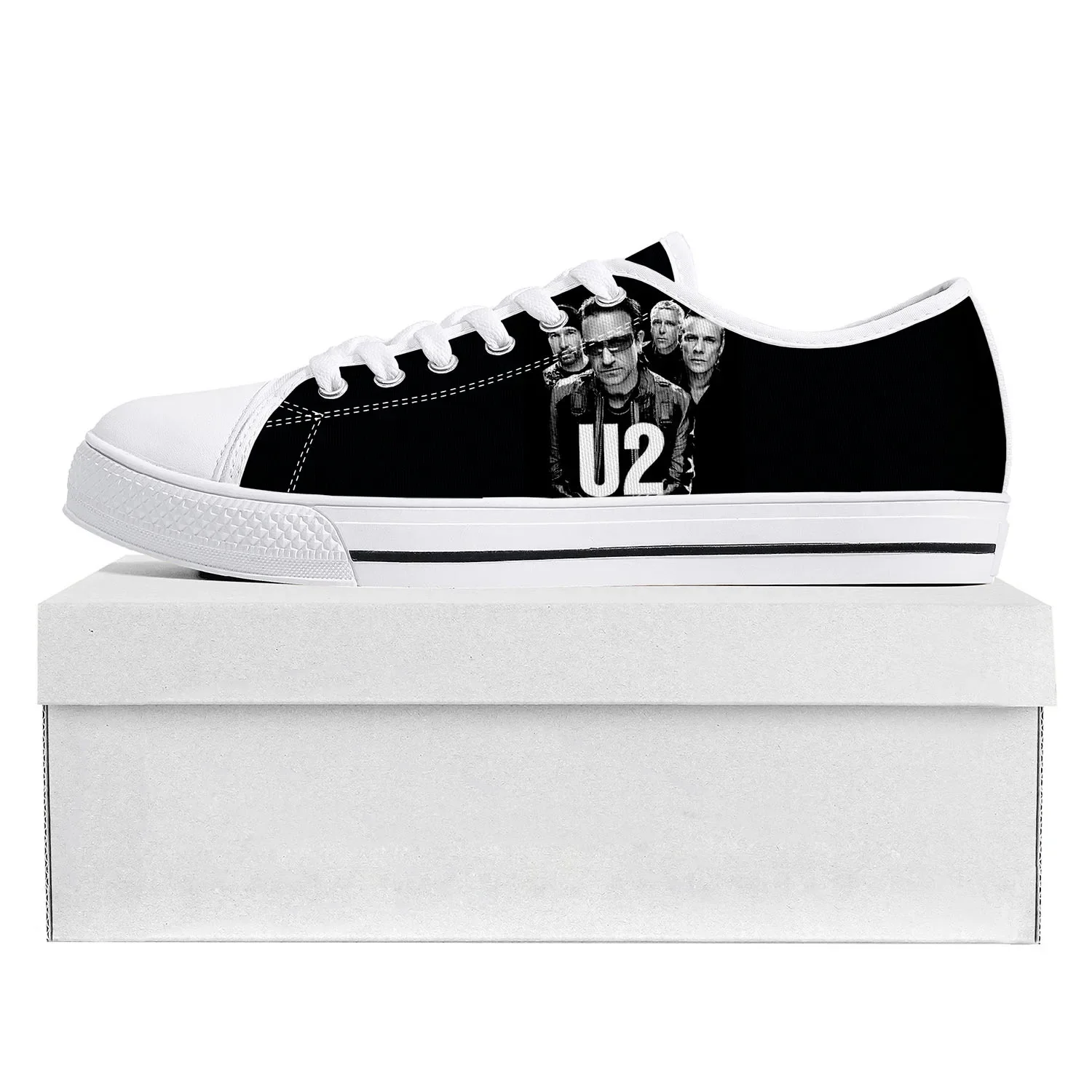 U2 Rock Band Punk Low Sneakers para homens e mulheres, sapatilha de lona, casual, sapatos de casal, baixo, superior, alta qualidade, moda, adolescente