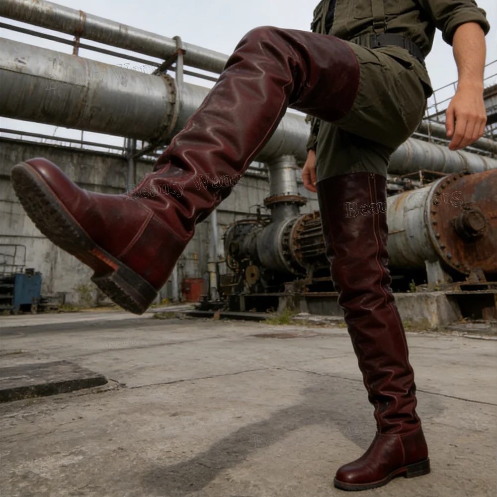 Burgundy Round Over the Knee M - Women'S Shoes Burgundy ulasan dan harga