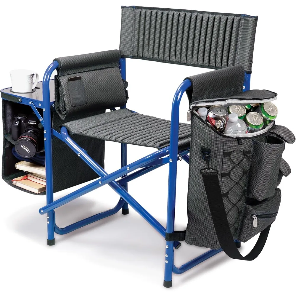 Fusion Camping Chair with Side Table and Soft Cooler, Beach Chair for Adults, Lawn Chair