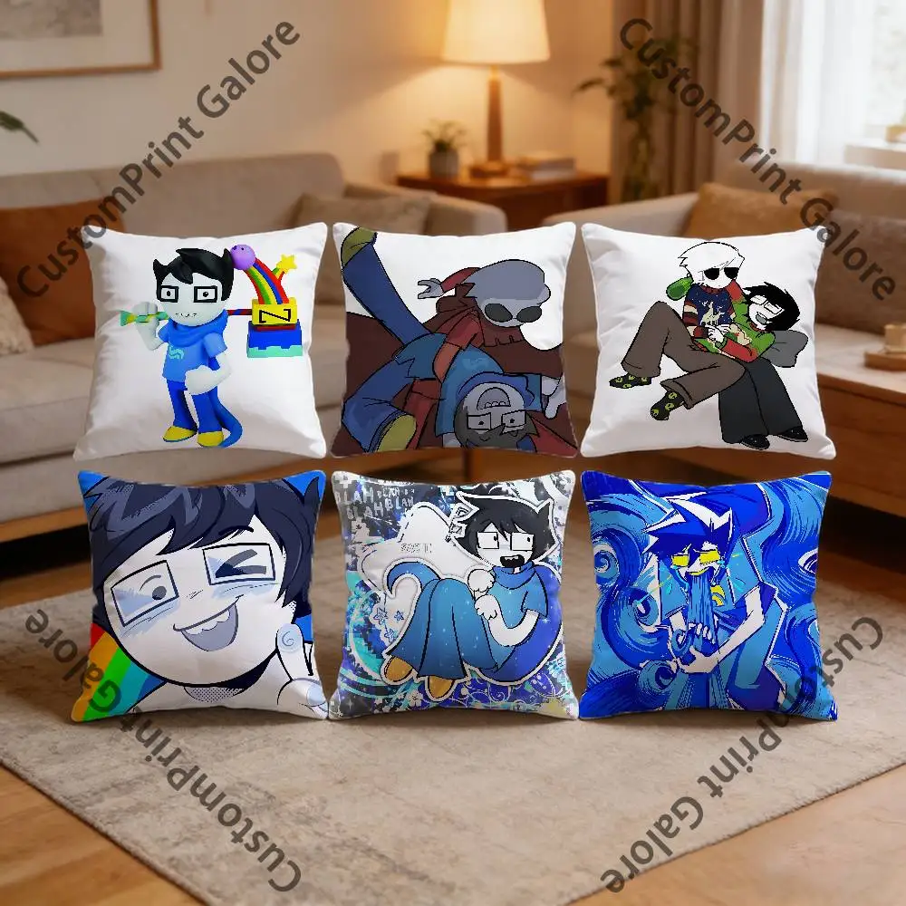 

H-Homestuck HD Print Square Pillow Cover Polyester Lightweight Customizable for Home Office Sofa Decor