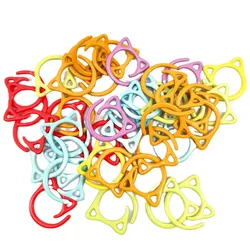 30/50/100/200PCS Cat Stitch Markers for Knitting Spiral Metal Stitch Markers for Crocheting Colorful Crochet Markers Ring