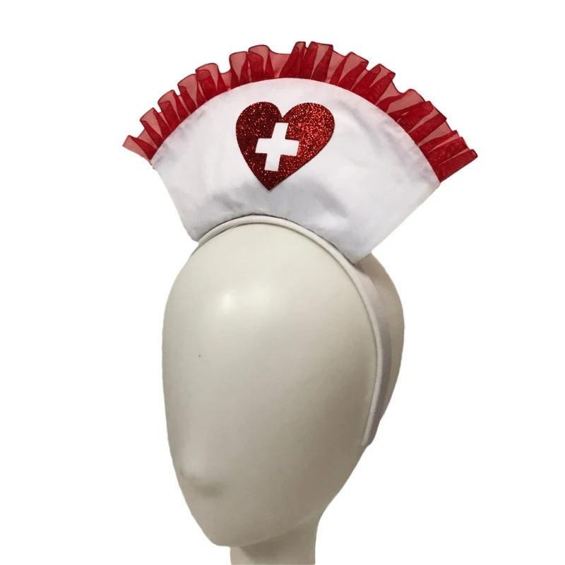 Bandes de Sauna pour Fille et Femme, Chapeau d'Infirmière, Accessoires de Cheveux pour Halloween, ixde Vacances