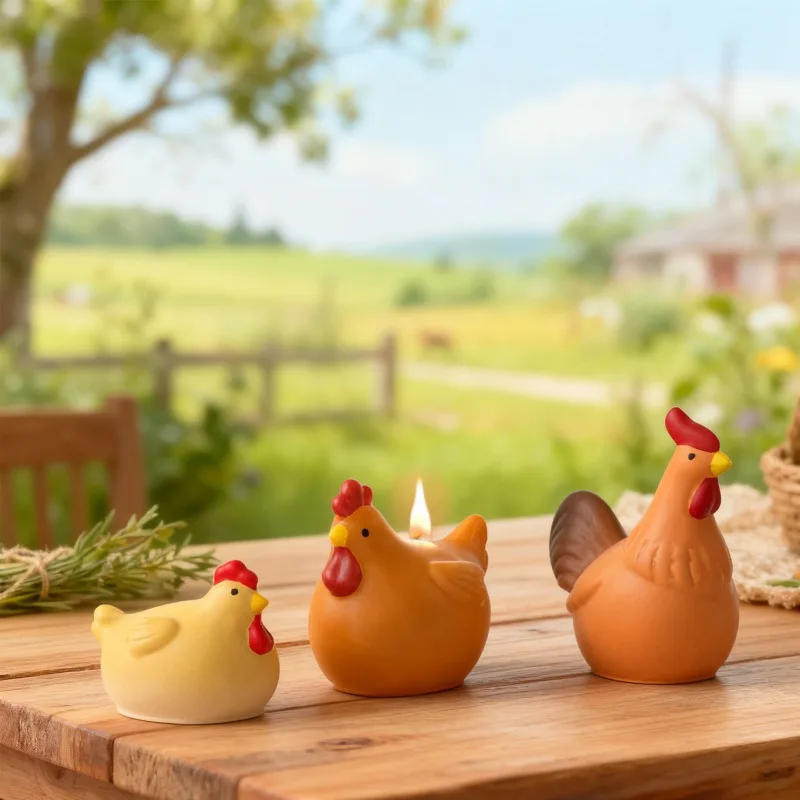 Immagine 4: Stampo in silicone 3D a forma di gallina e gallo a tema pasquale, realizzato in resina epossidica, utilizzabile per gioielli, ornamenti e portacandele per la casa