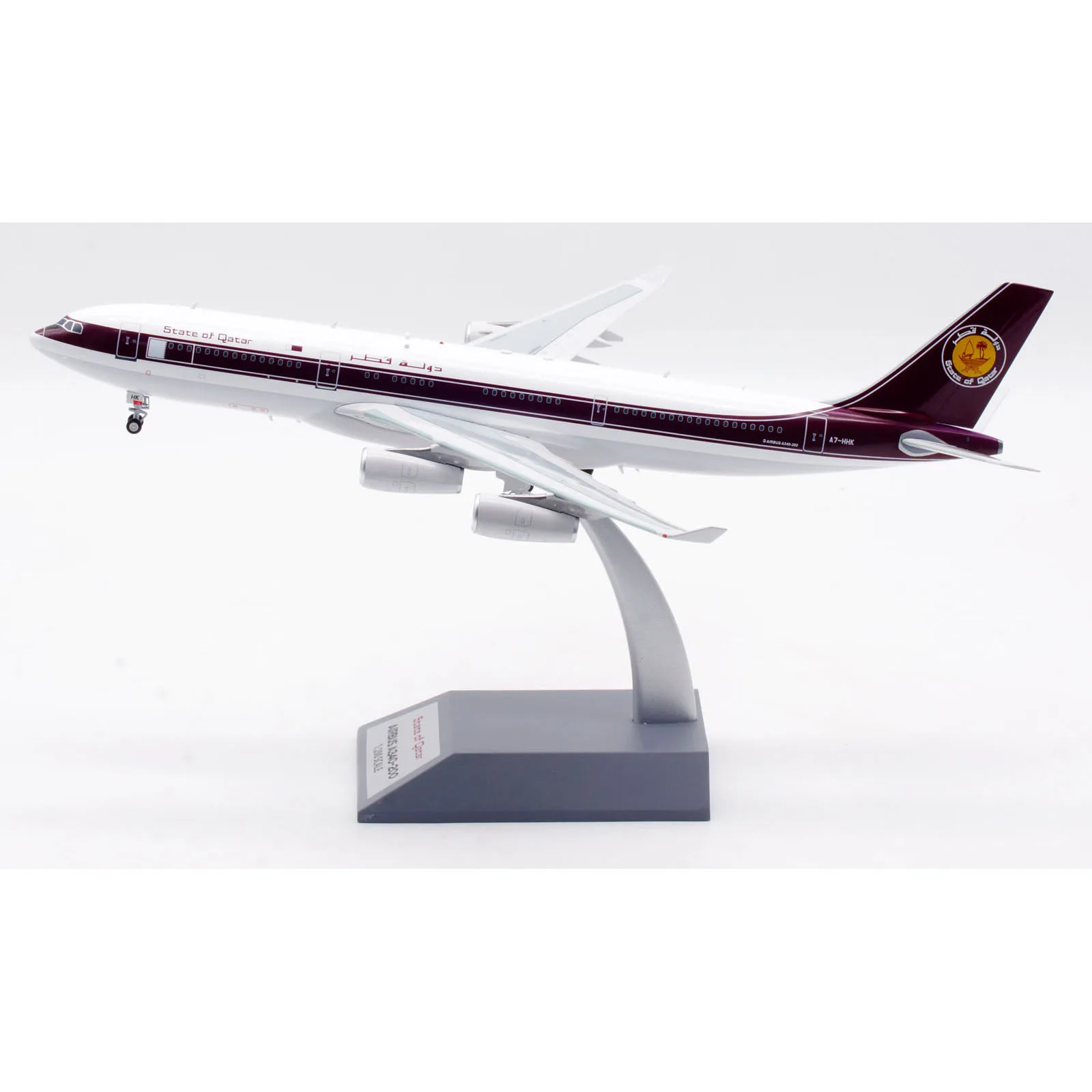 Infalloy koleksi hadiah pesawat INFLIGHT 1:200 Negara Qatar Airbus A340-200 Diecast pesawat Jet Model A7-HHK