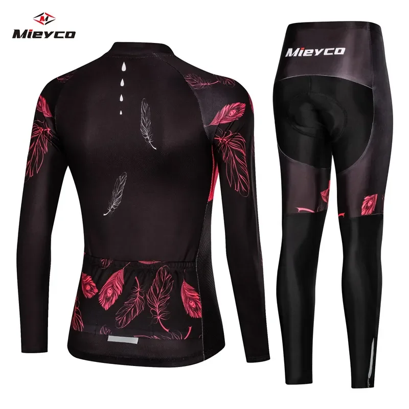 Women's Long Sleeve Cycling Jersey Set MTB Bike Clothing Suit