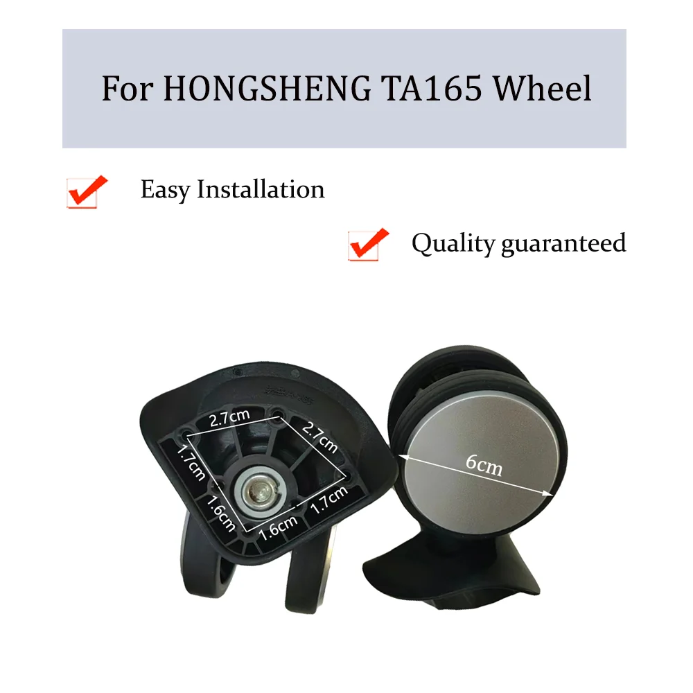 For HONGSHENG TA165 Universal Wheel Replacement Trolley Case Luggage Pulley Silent Smooth Shock Absorbing Durable Caster Wheels