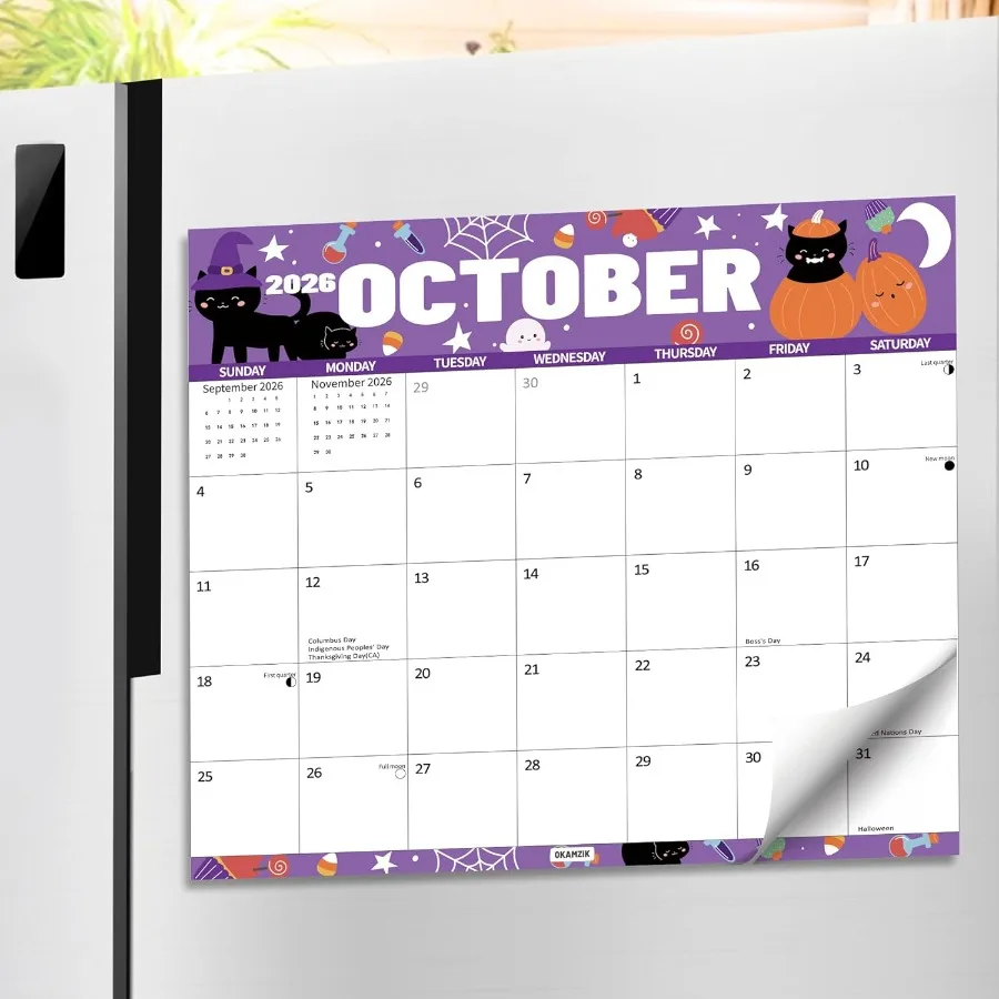 

20262027 Магнитный календарь на холодильник, 2-летний календарь на холодильник, магнит работает до декабря 2027 24 месяца с фестивалем