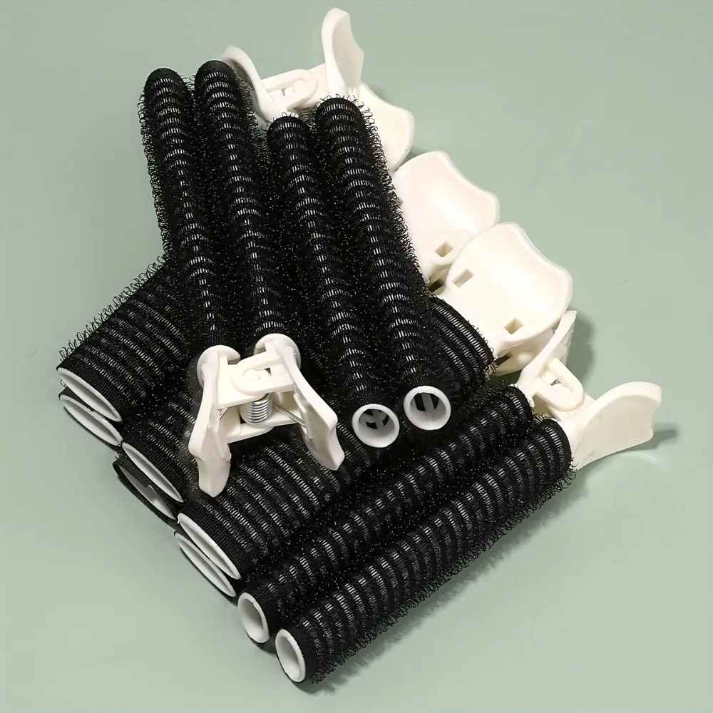 6Pcs Self Grip Hair Rollers Set No Heat Velcro Hair Curlers Clips Volumizing Rollers Women Salon-Quality DIY Hairstyling Tools