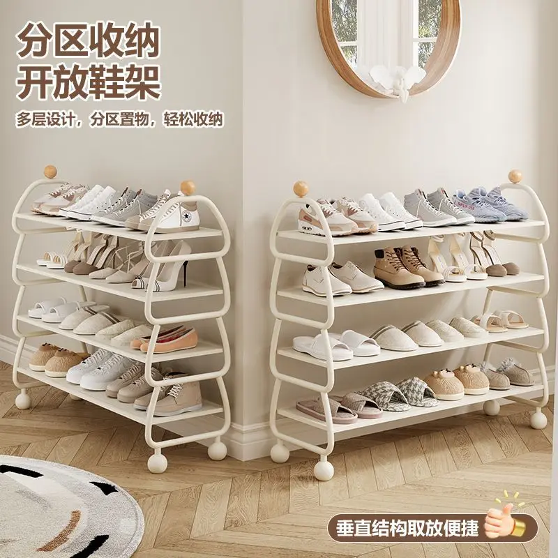 Custom Shoe Rack Simple Home Entrance Indoor Multi-layer Narrow Shoe Rack Iron Art Entryway Children's Storage Shoe Cab