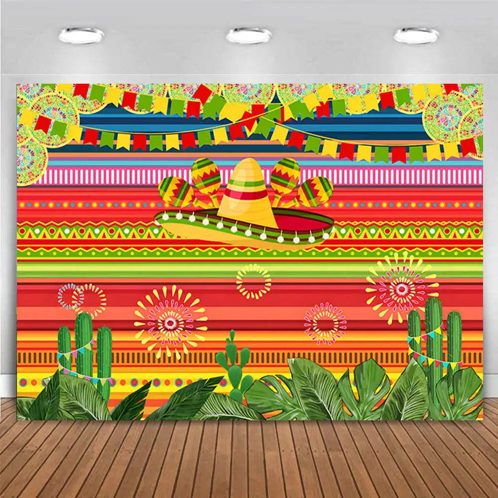 

Mexican Theme Birthday Party Banner Decor Backdrop Cinco De Mayo Carnival Fiesta Music Photography Background Photo Booth Vinyl