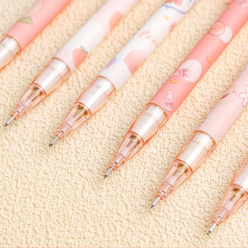 6Pcs Automatic Mechanical Pencils Fruit Mechanical Pencils with Eraser School Office Supplies for Girl