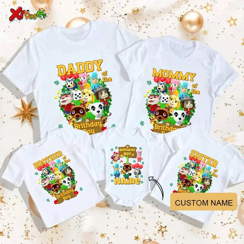 

birthday presen Shirt Birthday Boy Shirt for Kids Family Matching Outfits Party Custom Name Girl Toddler Baby Familia Shirts 2nd