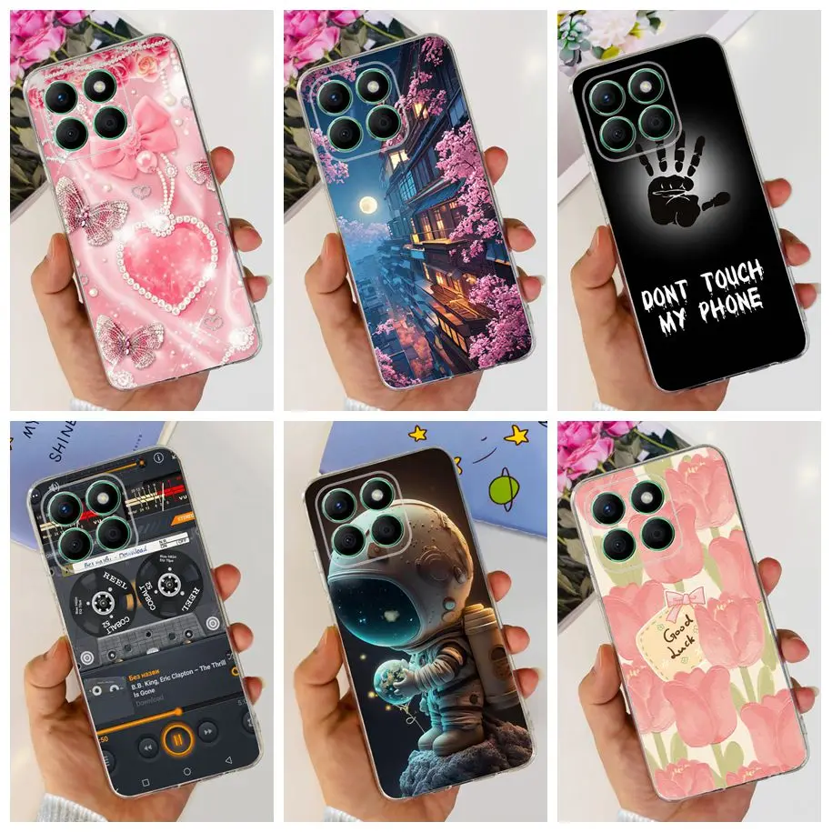 For Honor X8b Case LLY-LX1 LLY-LX2 LLY-LX3 Shockproof Cover Fashion Flower Soft Silicone TPU Phone Cases on HonorX8b 2023 Bumper