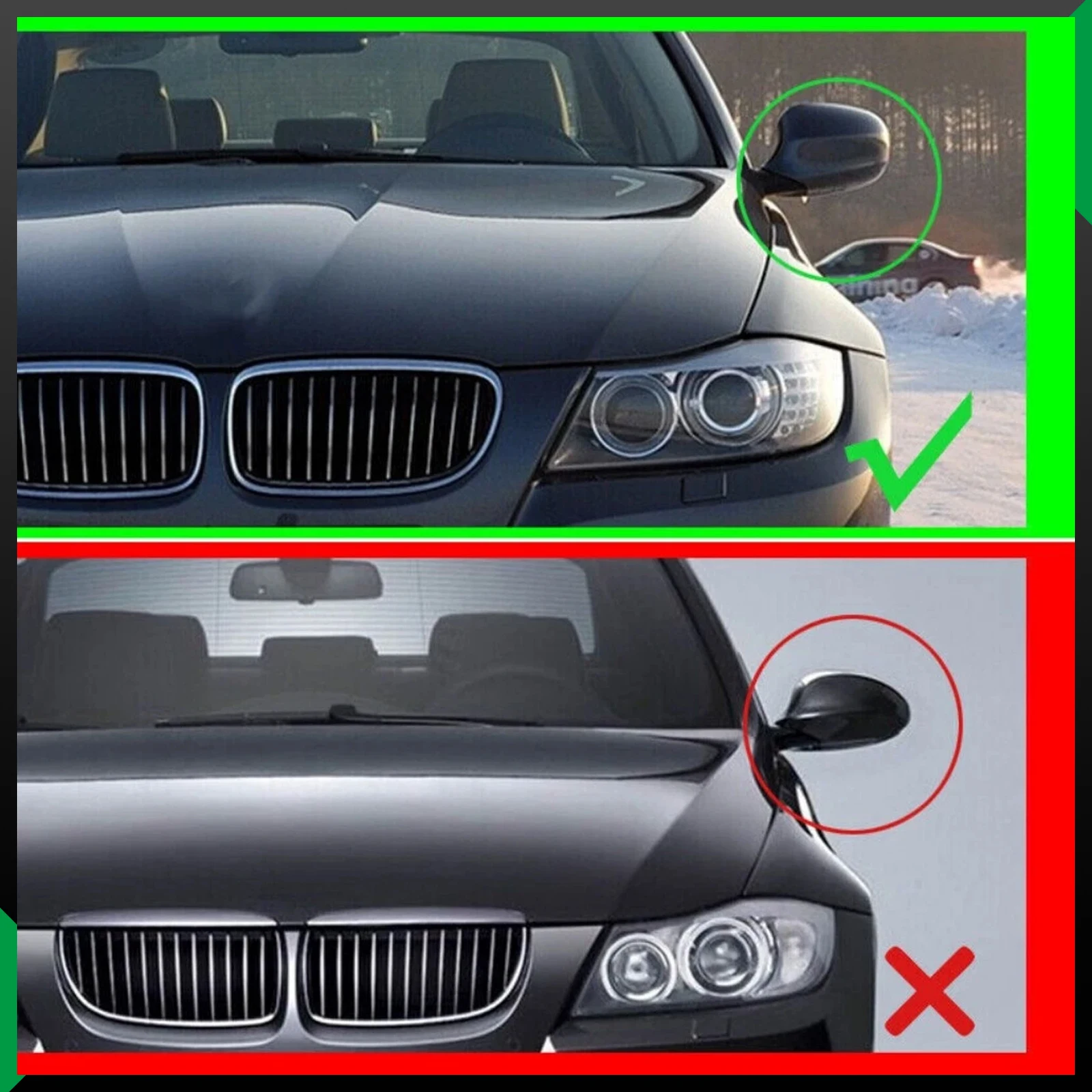 

1 пара глянцевых черных накладок на боковые зеркала заднего вида для BMW 1 3 серии E81 E82 E87 E88 E90 E91 E92 E93 LCI 51167205291 51167205292