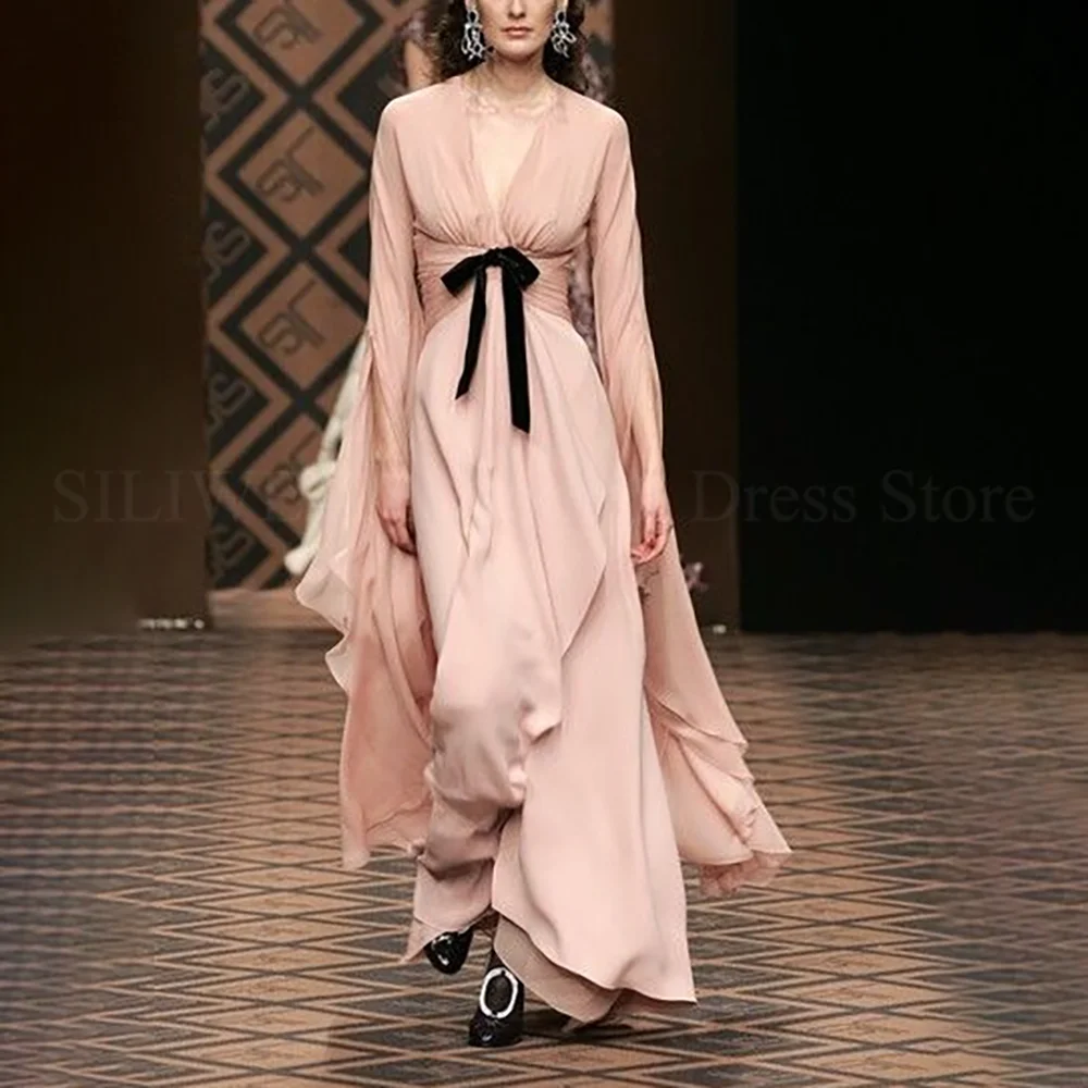 

Гламурное женское платье для выпускного вечера с v-образным вырезом и бантом, роскошное высококачественное бутиковое банкетное вечернее платье на заказ, Vestidos De Fiesta Elegantes