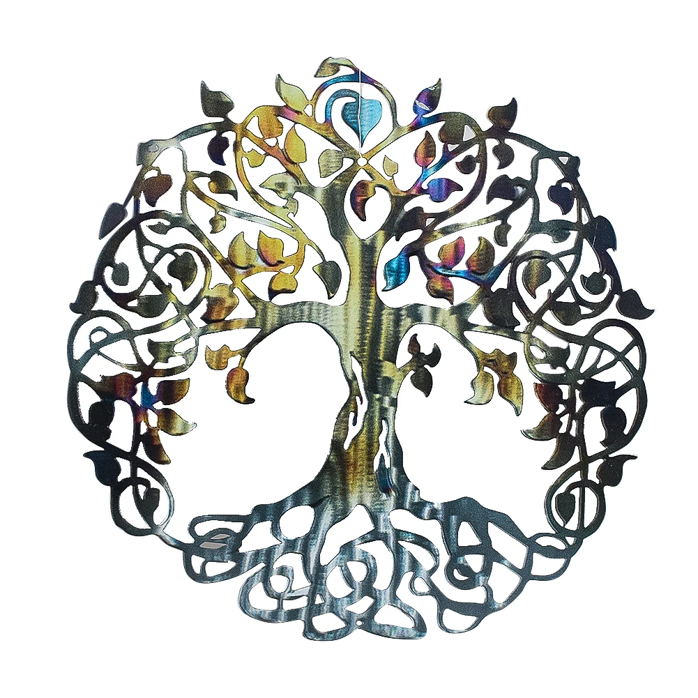 30cm Energy Reiki Kabbalah Tree of Life Love Heart Foliage Leaves Metal Dangle Meditation Healing Mascot Room Wall Hanging Decor