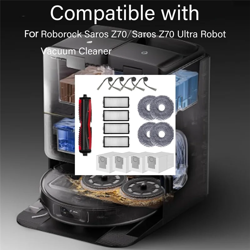 A86I-For Roborock Saros Z70/Saros Z70 Ultra مجموعة الملحقات استبدال أجزاء ل جهاز آلي لتنظيف الأتربة