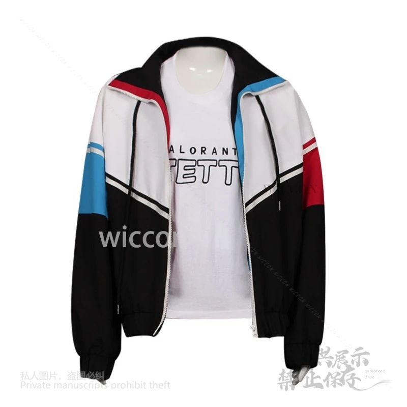 Game Valorant Jett Cosplay Costume Wigs White Jacket Coat T-shirt Outfits Full Suit Costume Female Carnival Halloween Customized