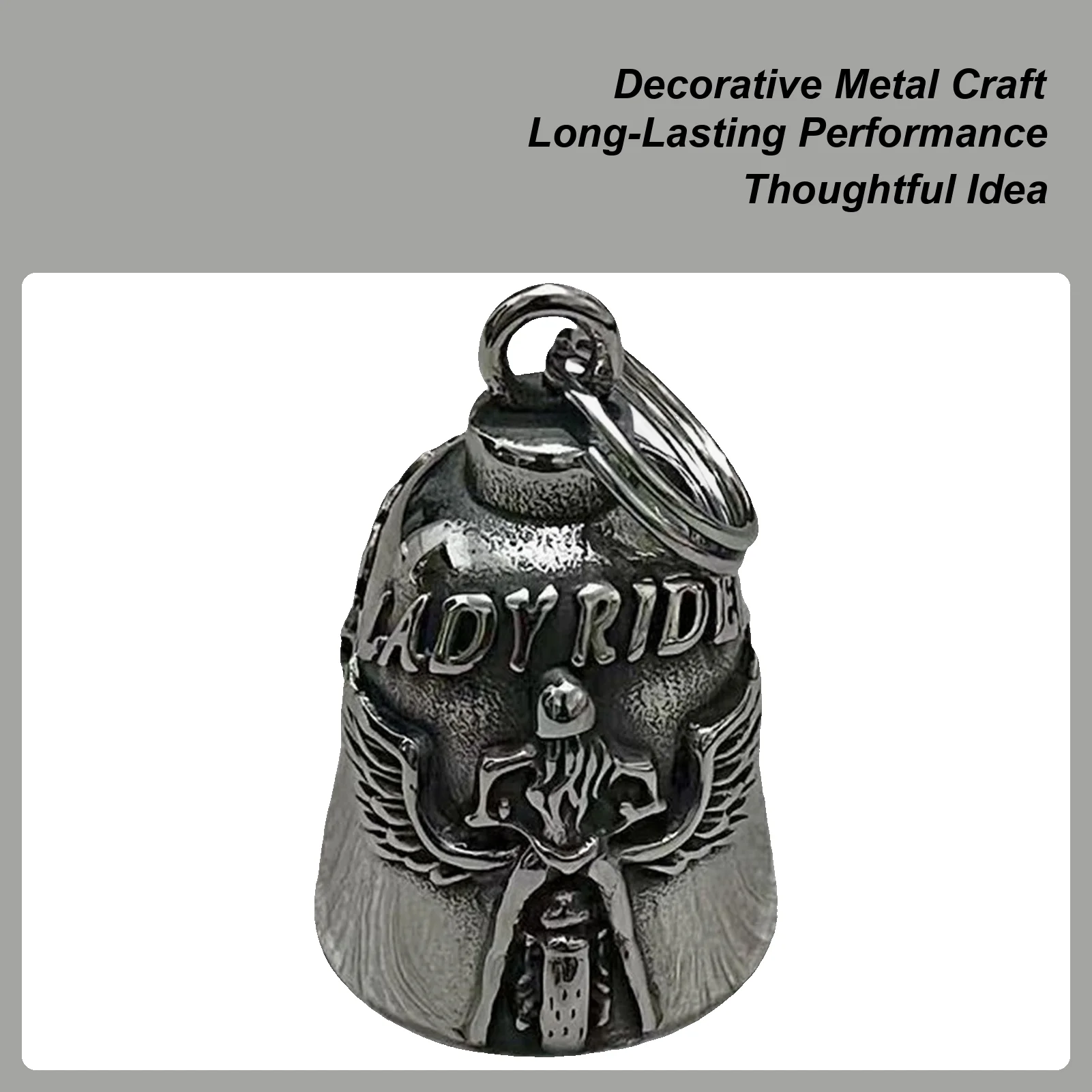 

Motorbike Bell Stainless Steel Embossed Ornament Luck Bell For Motorbike Cycling For Long-Distance Touring Cruising Adventure