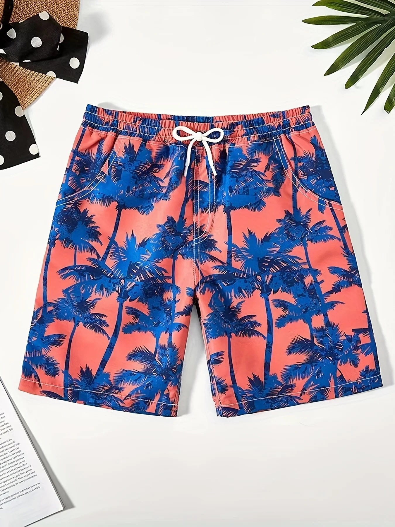 Kids Coconut Tree 3D Print Summer Boys Shorts Elastic Waist Drawstring Beach Swim Shorts Boy Sports Short Pants Children Clothes