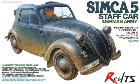 TAMIYA MODEL 1/35 SCALE military models # 35321 German Stuff Car Simca 5 plastic model kit