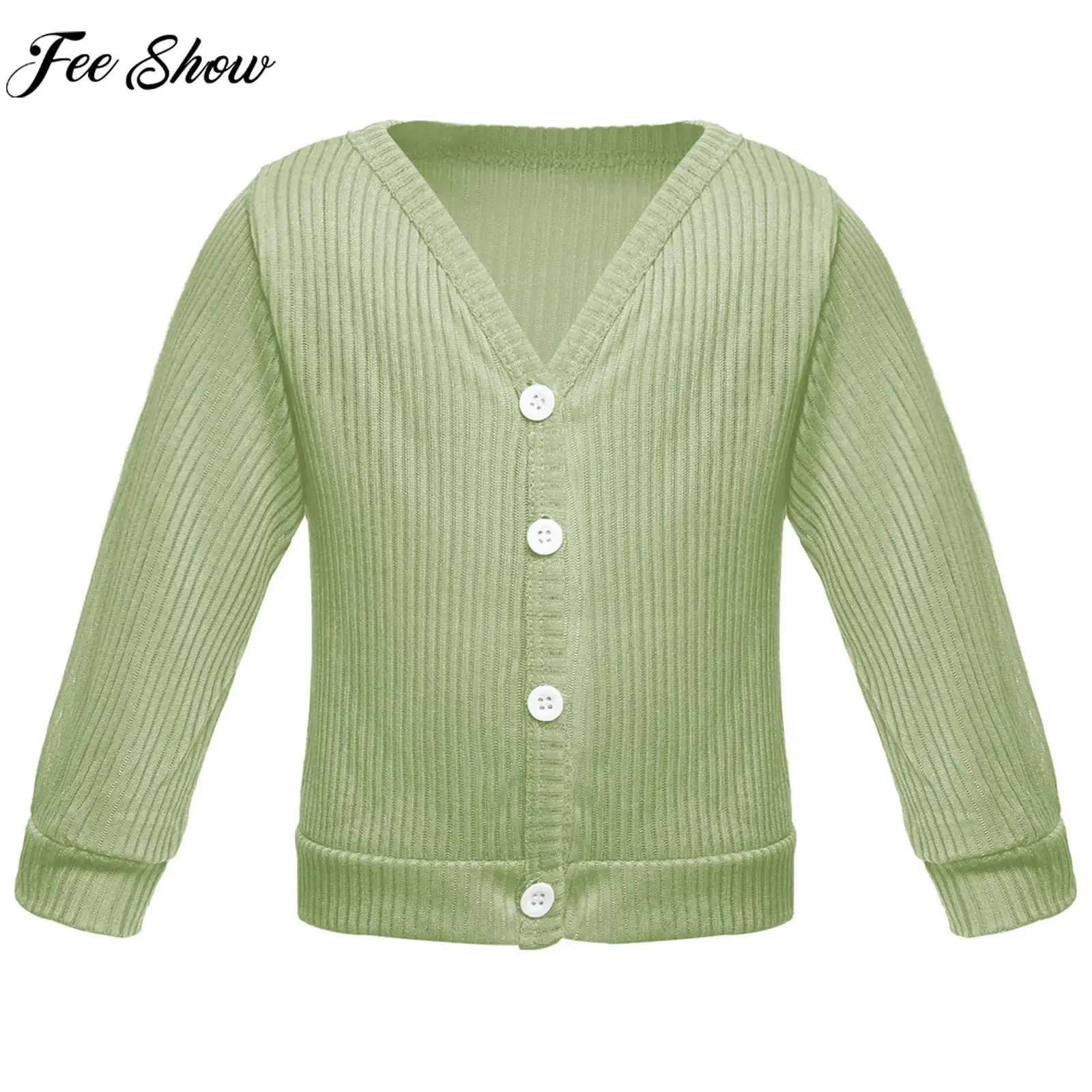 

Kids Girls Thin Breathable Casual Bolero Cardigan Summer Autumn Sun Protection Jacket Long Sleeve Ribbed Air-conditioned Coat