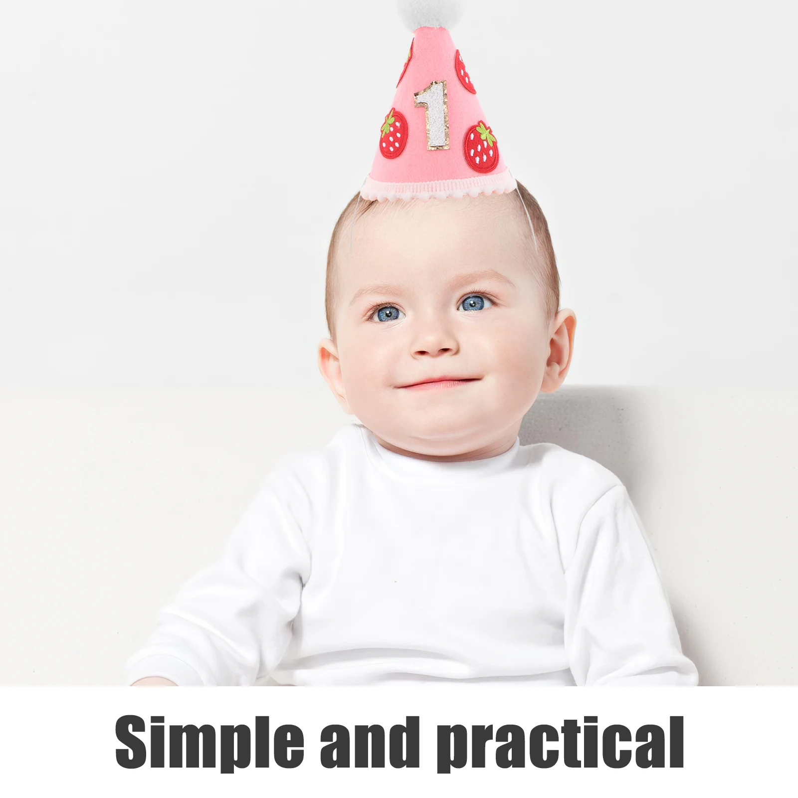 

2pcs Baby Crown Hat Felt Birthday Toddler Photo Prop Decorative Girl Headpiece Flowers Newborn Soft Lightweight Sturdy