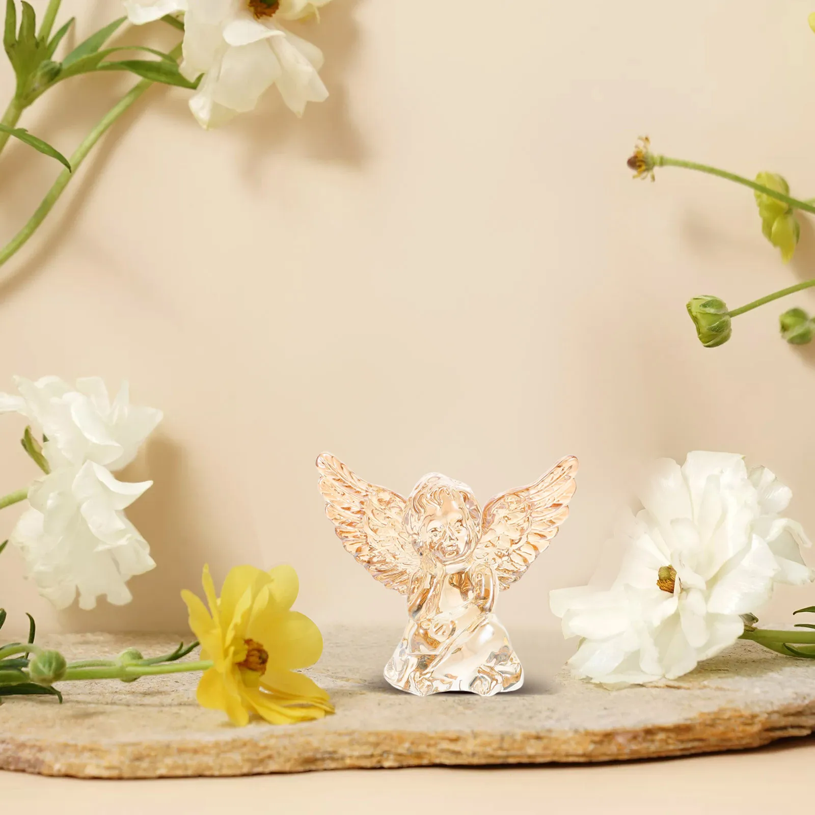 

Stunning Crystal Home Decor Living Room Bedroom Elegant Sculpture Decoration Mini Statue Craft Angels Door Frame Decoration