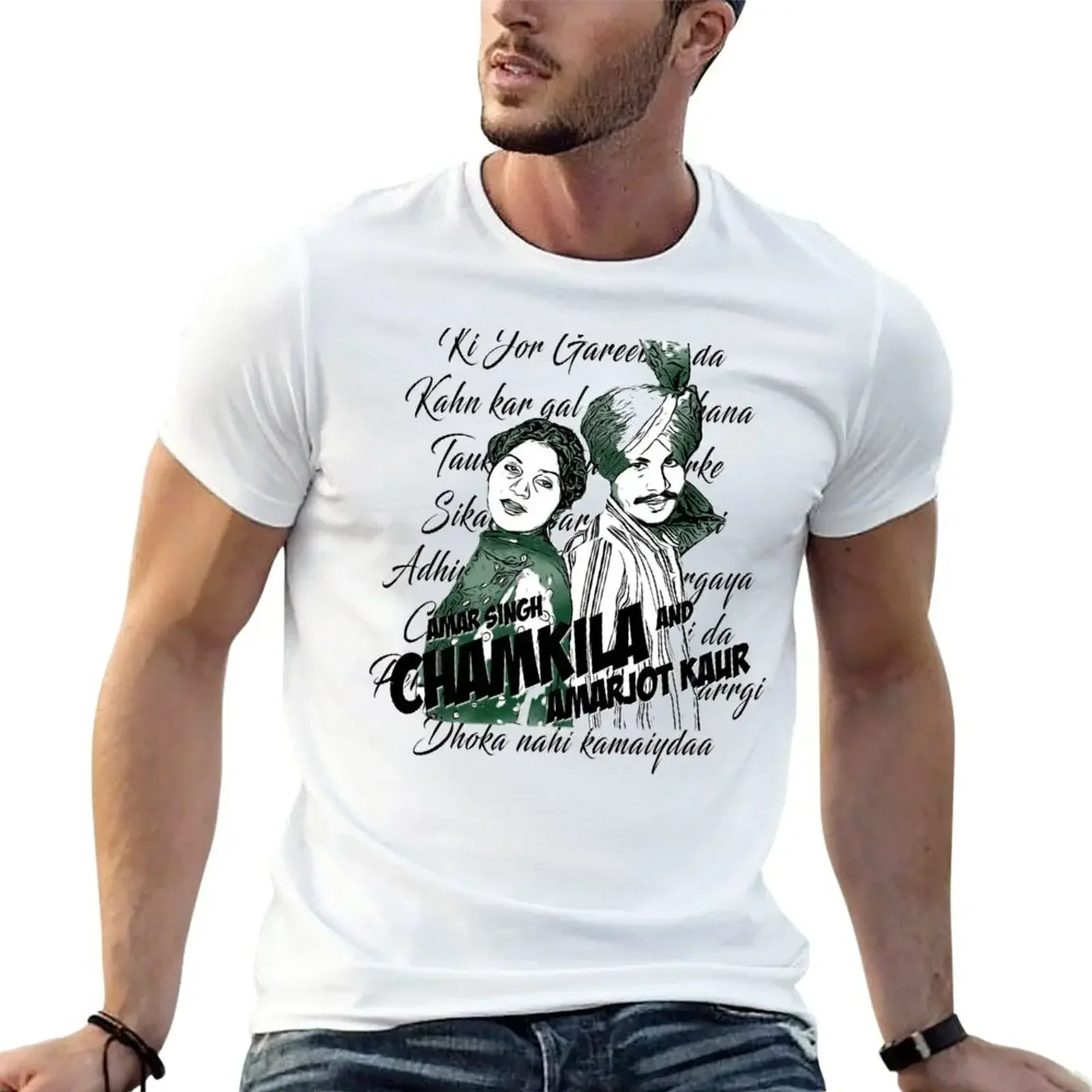 korean fashion sweat shirts mens t shirts pack Chamkila T-Shirt   graphic t shirts  COTTON printing t-shirt  2024  style