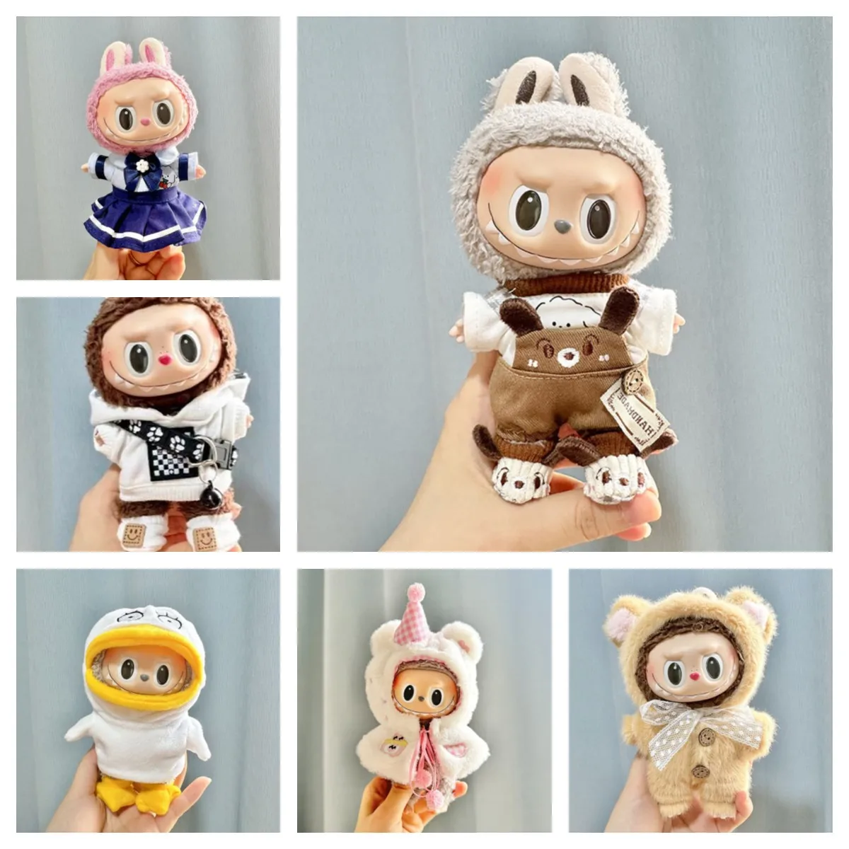 17cm Mini peluche vestiti delle bambole accessori per l'abbigliamento per la corea Kpop Exo Labubu Idol Dolls maglione gonna abbigliamento regalo