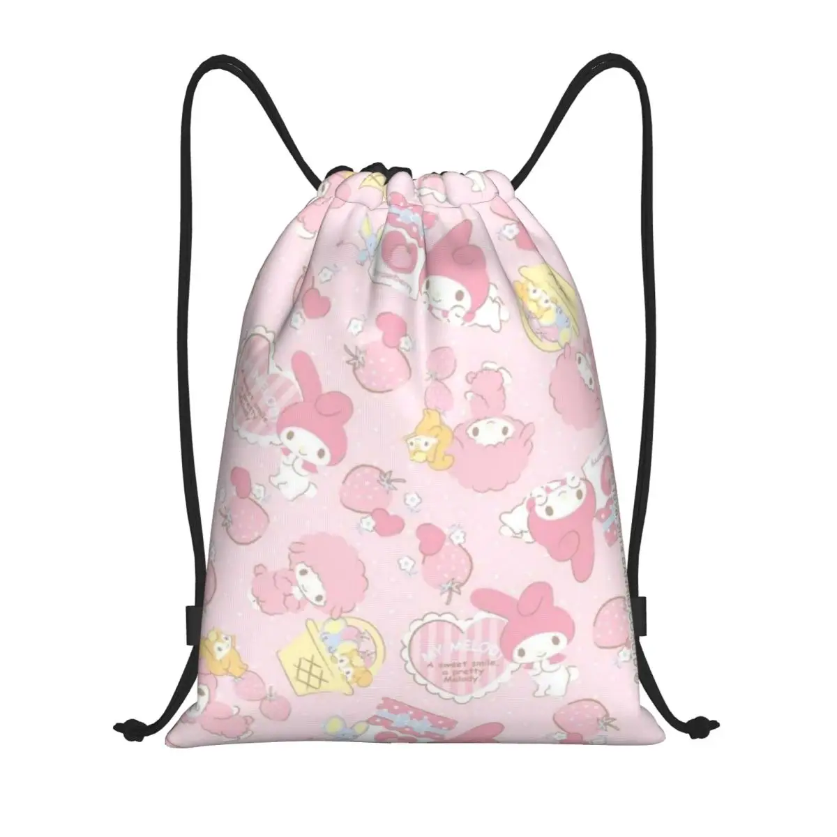 

My Melody Portable Sports Bag Thicken Drawstring Belt Riding Backpack Gym Drawstring Shoes Bag Clothes Backpacks